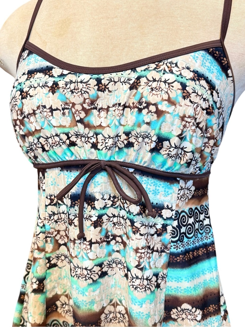 A Shore Fit Vintage Swim Dress Swimdress One Piece Swimsuit Tropical Floral 10 - Picture 3 of 8